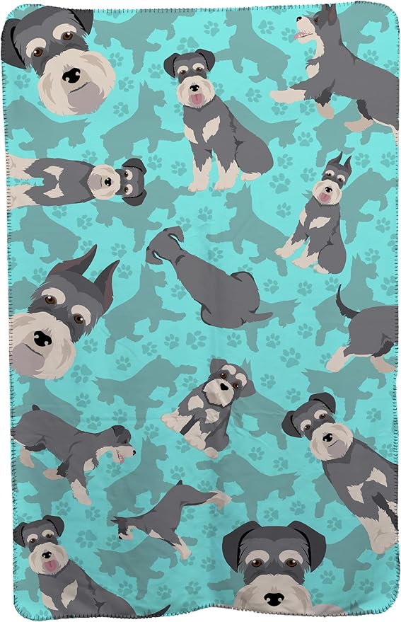 Caroline's Treasures MLM1018TBLT Schnauzer Soft Travel Blanket with Bag Airplane Blanket Indoor Outdoor Camping Blanket for Traveling Picnics Beach Trips Concerts