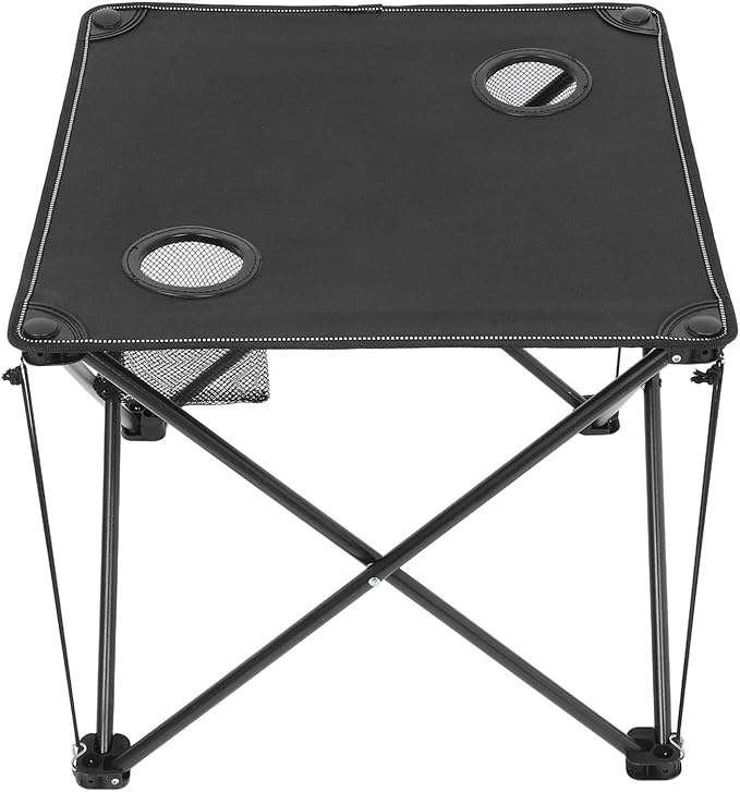 Portable Folding Camping Table with Cup Holders for Outdoor Activities for Picnics Beach BBQ and Travel Compact Side Table for Easy Carrying