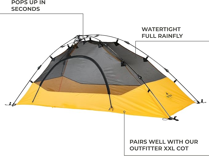 Teton Sports Vista Quick Tent Dome Camping and Backpacking Tent Easy Instant Setup Clip-On Rainfly Included