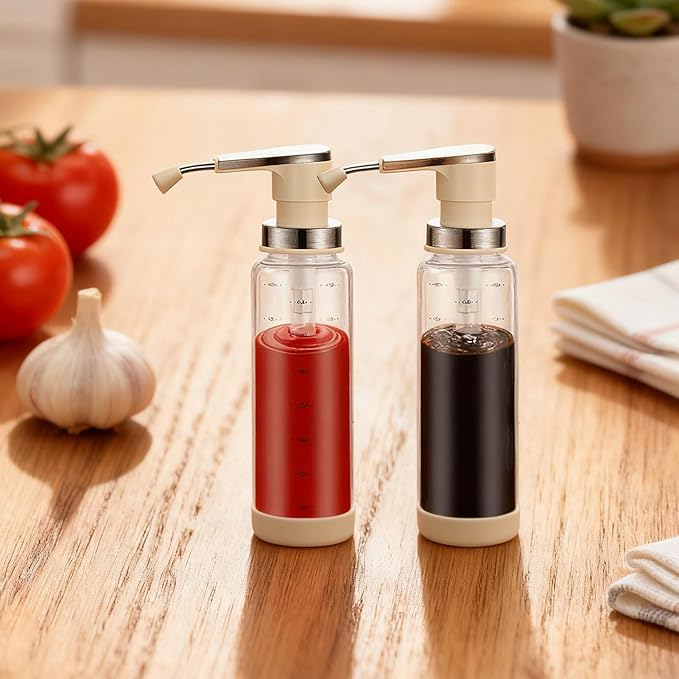 Syrup Dispenser 2 Pieces Waterproof Container 450ml Pump for Storage Kitchen Home Restaurant Dining Catering Daily Coffee Shop