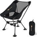 MOON LENCE Portable Camping ChairLightweight Backpacking Hiking ChairsCompactFoldablewith Anti-Sinking Large Feet for Beach330 lbs Capacity (Black Standard)