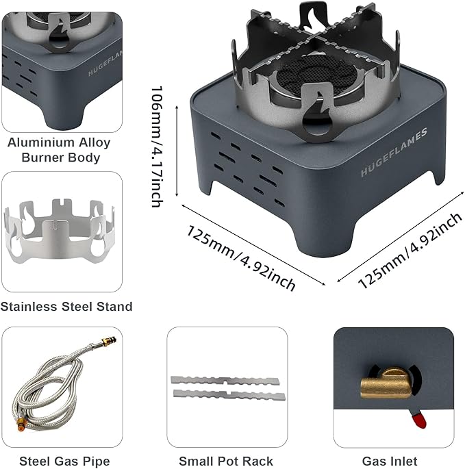 Propane Camping Stove with Carrying Case &amp Ignition Portable Gas Stove for Outdoor Camping BBQ Hiking