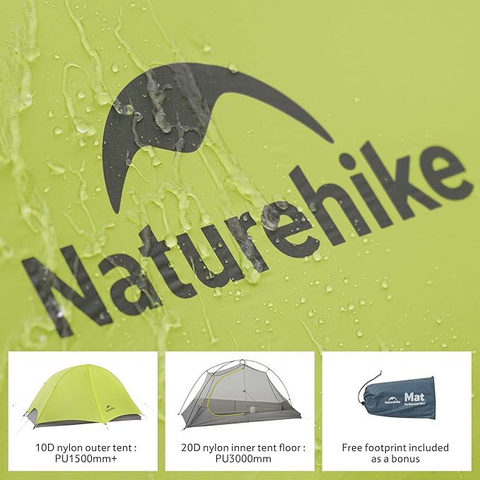 Naturehike Star Trail Ultralight Backpacking Tent 2.3lb One Person Tent 2.76 lb 2 Person Tents for Camping