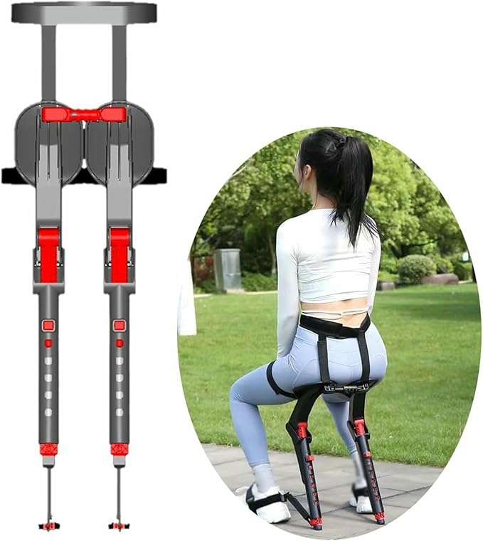 Invisible Chair Wearable Exoskeleton Human Wearable Seat Portable Leg Ergonomics Lightweight Seat Anywhere Camping Folding Stool Bear Up to 150kg