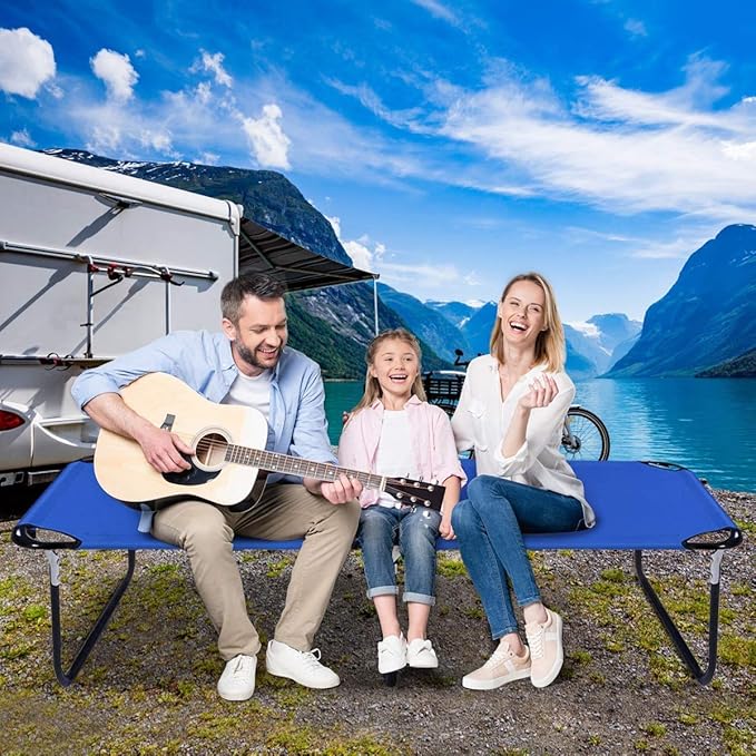 GOFLAME Folding Camping Cot Portable Collapsible Sleeping Bed Weight Capacity to 300 lbs Camping Bed Cots for Indoor and Outdoor Use
