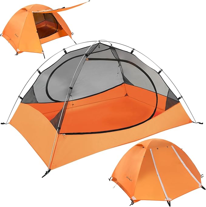Clostnature Lightweight Backpacking Tent - 1/1.5/2/3/4/6 Person Ultralight Waterproof Camping Tent 3 Season Large Size Easy Setup Tent for Family Outdoor Hiking and Mountaineering