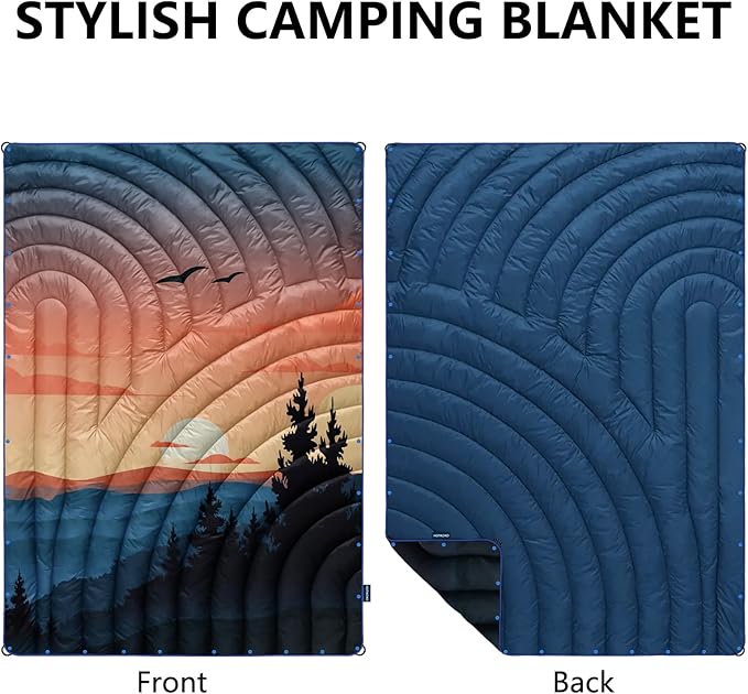 Camping BlanketLightweight Puffy Printed Camping Blanket Packable Outdoor Blanket for CampingTraveling Stadium Hiking Picnics
