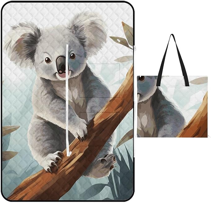 Zipper Koala and Butterfly Style Picnic Mat Suitable for Travel Camping Park Or Home Use