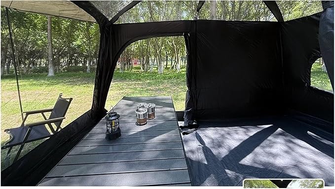 Three-Season Tent 8-12 Person Outdoor Camping Family Tent Double Layers Oversize 2 Rooms Thickened Rainproof Canopy Family Camp Tour Equipment