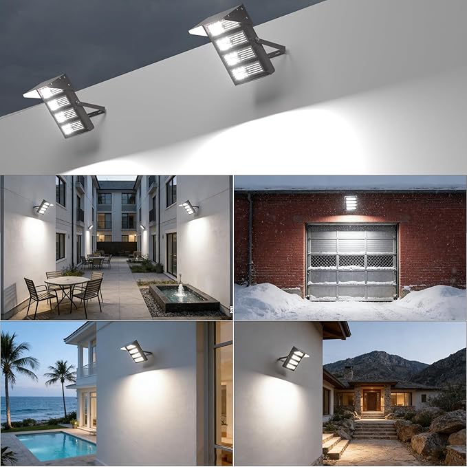 Upgrade 500W LED Flood Light Outdoor with Brim 75000Lm Led Stadium Light with Adjustable Bracket IP65 AC100-277V Commercial Area Lighting for Backyard/Basketball Court-2Pack