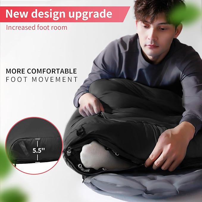 Down Sleeping Bag for Adults 600 Fill Power Ultralight &amp Compact with Compression Sack for Backpacking Camping Hiking