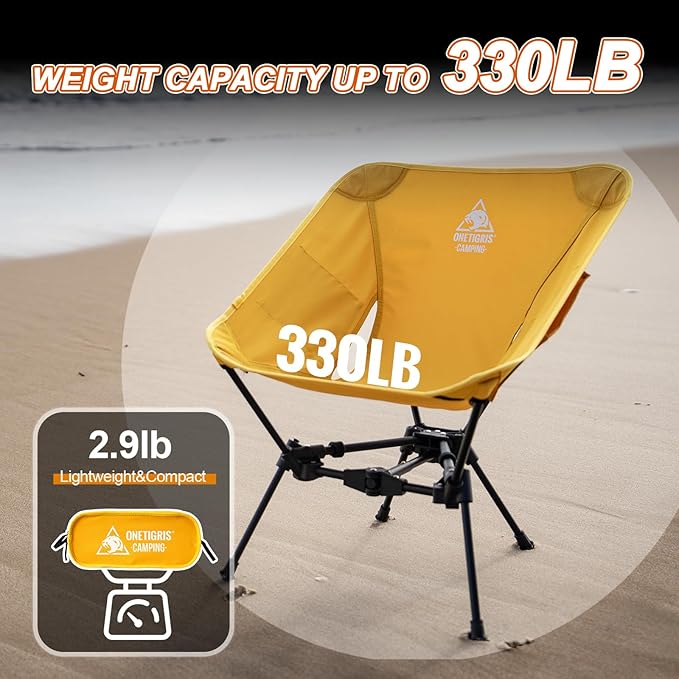 ONETIGRIS Tigerblade Camping Chair Lightweight Folding Backpacking Hiking Chair Compact Portable 330 lbs Capacity