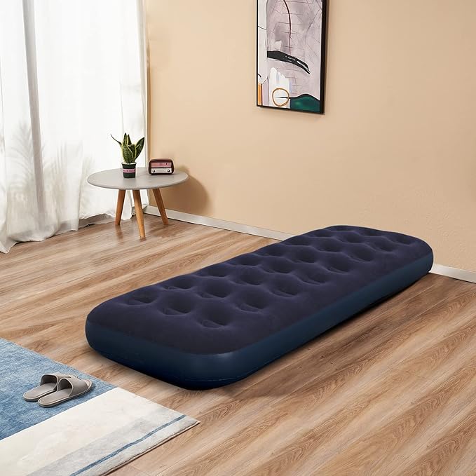 DIMAR GARDEN Single Size Air Mattress Inflatable Camping Bed Sleeping PadInclude Hand Pump