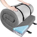 Memory Foam Camping Mattress Pad 3 Inch Thick Portable Sleeping Pad with Waterproof Cover Portable Roll Up Cot Mattress Pad Floor Mat for Travel Truck Bed Tent 72 x 24x 3