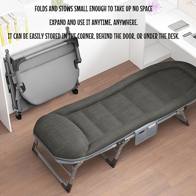 Folding Camping Cot for Adults Sleeping 5Position Folding Chaise Lounge Chair Camping Cot Outdoor Portable Lounge Chair Sleeping Cots Bed Outdoor and IndoorA