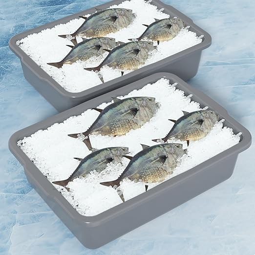 24 L Plastic Bus Box Commercial Plastic Restaurant Bus Tubs Gray 4 Packs