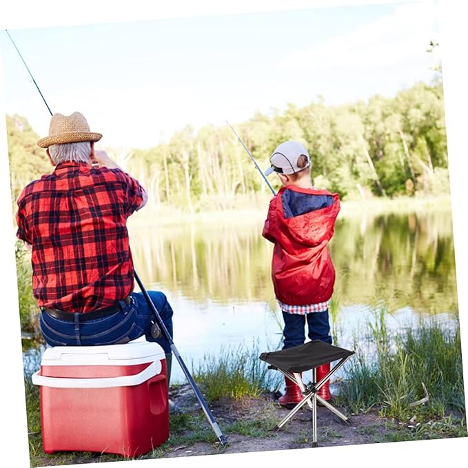 Kisangel Leisure Fishing Chair Telescopic Camping Stool Outdoor Folding Stool for Hiking