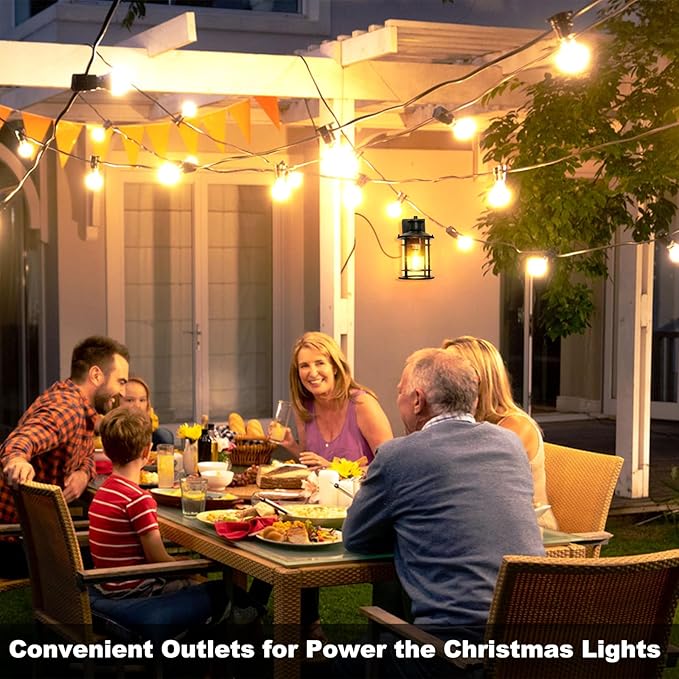 OKELI Retro Industrial Black Outdoor Wall Lights with GFCI Outlet - Dusk to Dawn &amp Motion Sensor Porch Light 3 Modes Waterproof Anti-Rust Exterior Sconce for PorchGarage Patio House