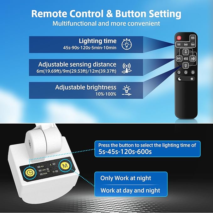 MEIHUA 70W Motion Sensor Outdoor Lights 6800LM LED Security Lights Motion Sensor Light Outdoor 6500K Daylight Dusk to Dawn 3 Adjustable Heads Flood Lights IP66 Waterproof for Outside Garage