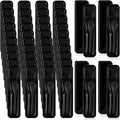 Jinei 50 Sets Reusable Travel Utensils Set with Case Wheat Straw Cutlery Portable Spoon Knife Forks Lunch Box Accessories Friendly Tableware for Kids Adults Camping Utensils (Black)