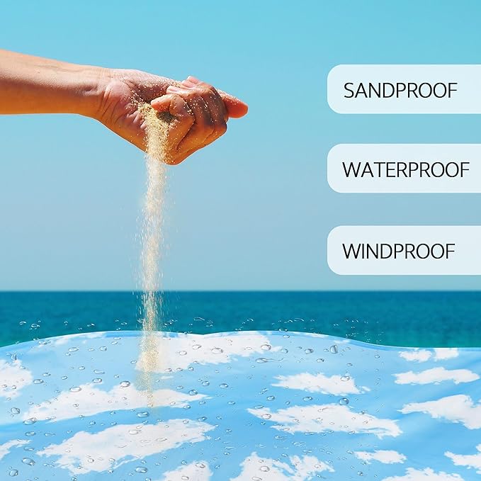 Beach Blanket 78''×86'' Waterproof Sandproof Beach Mat Lightweight Outdoor Picnic Blanket for Travel Camping Hiking