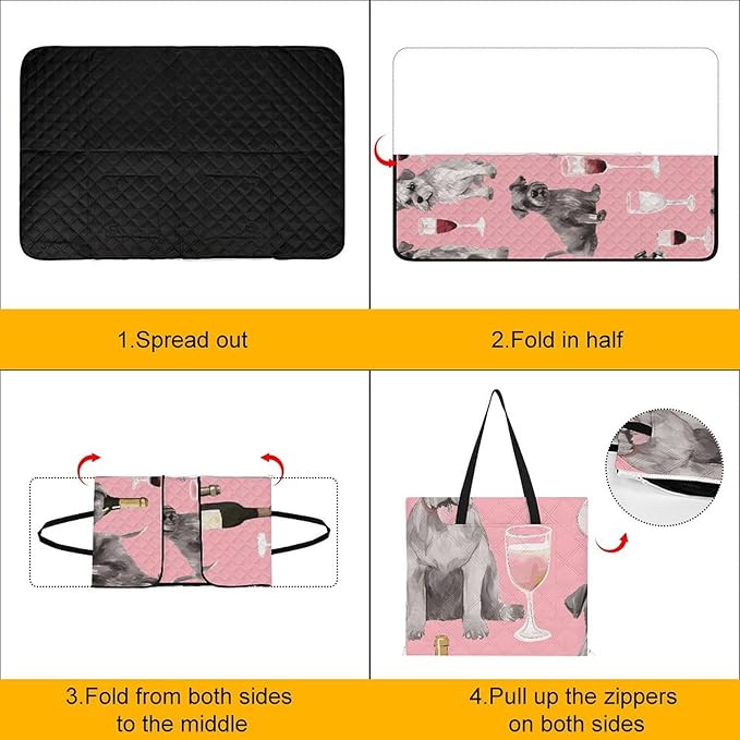 Zipper Schnauzer Style Picnic Mat Suitable for Travel Camping Park Or Home Use