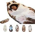 Fluffy Cat Sleeping Bag for Adults – Plush Soft Envelope Shaped Sleeping Bag for Humans Cozy Warm Nap Sack for Camping Home Travel Extra Large Cute Cat Design