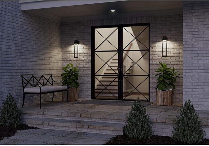 Progress Lighting Z-1030 LED Collection 1-Light Clear Glass Modern Outdoor Medium Wall Lantern Light Textured Black 20.00x5.13x5.13