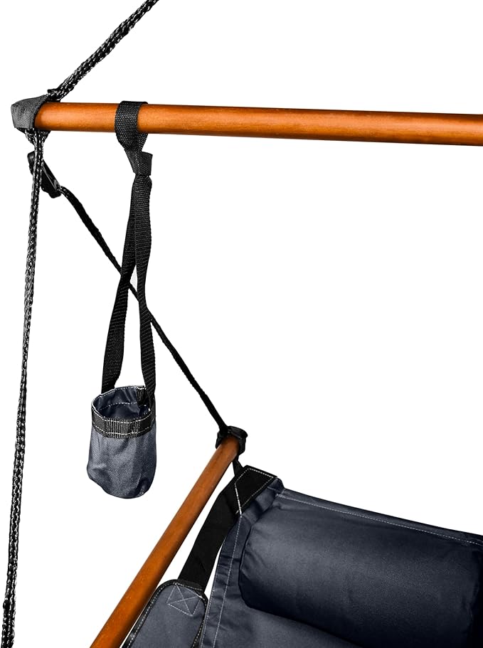 Hammaka Hanging Hammock Air Chair Wooden Dowels Black