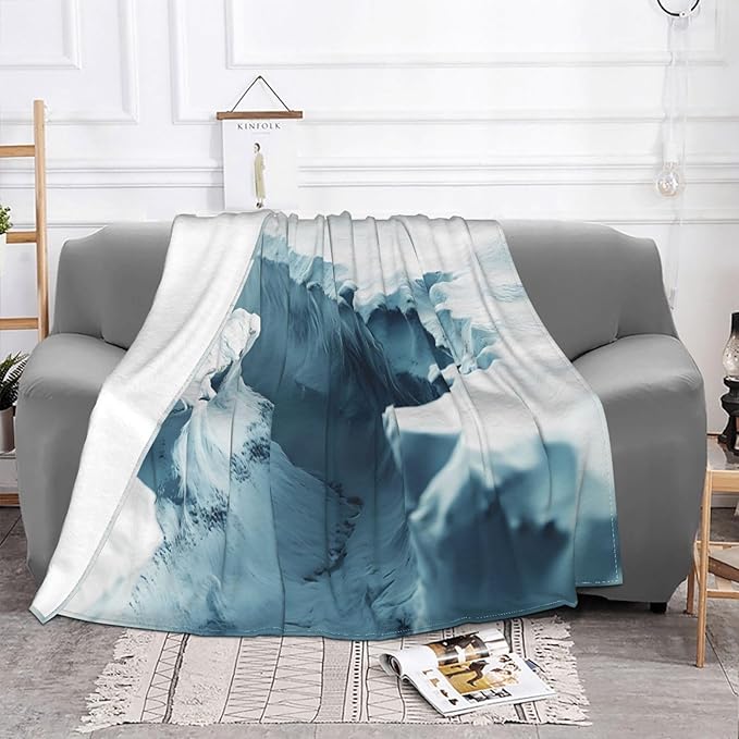 Glacier Cracks Soft Fleece Blanket 60 * 50 inch Soft Sofa Blanket Suitable for Sofa Camping Travel Night Cover Blanket