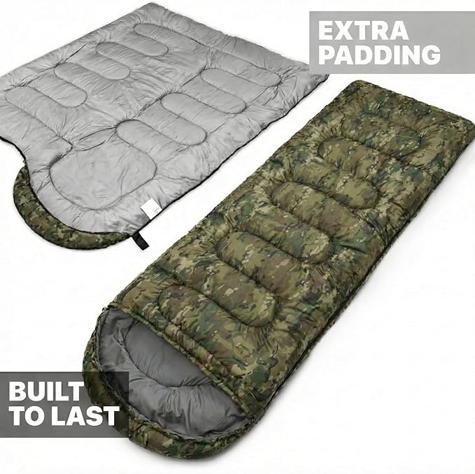 MalloMe Sleeping Bags for Adults Cold Weather &amp Warm - Backpacking Camping Sleeping Bag for Kids 10-12 Girls Boys - Lightweight Compact Camping Essentials Gear Accessories Hiking Sleep Must Have