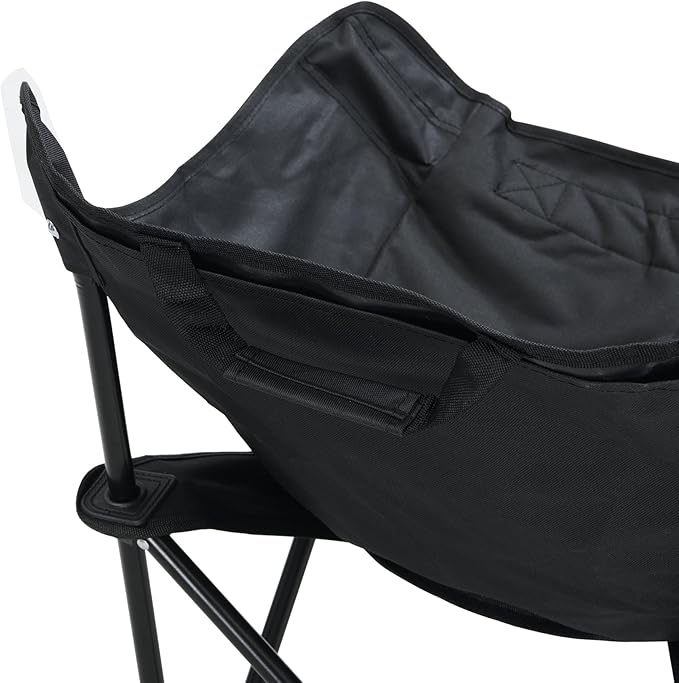 2 Pack Folding Camping Chairs Portable Beach Chairs &amp Reclining Camping Chair with Side Pockets Compact Recliner Chairs for Camping Picnics Fishing Beaches Barbecuesand (2Pcs Black)