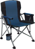 LEADALLWAY Folding Camping Chair Oversized Collapsible Camp Chair with Cup Holder and Removable Storage Bag Heavy Duty Support 351 LBS Portable Lawn Chair for Outdoor Camp Picnic Travel Fishing