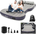Self-Inflating Car Air Mattress for Tesla Model Y 2025 2024-2020/Model Y Juniper Outdoor Camping Air Bed with 2 Pillows Built-in Pump Air Couch Mat Flocking Air Cushion Model Y Accessories(Beige&ampB
