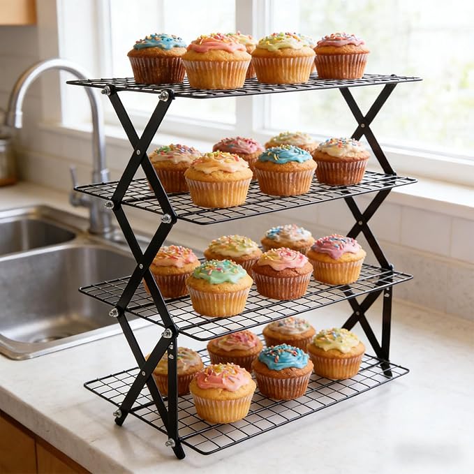 Strong Refrigerating Rack for Professional Kitchens Pliable Collapsing Compact Not Stick Face Modifiable Height Space Saving