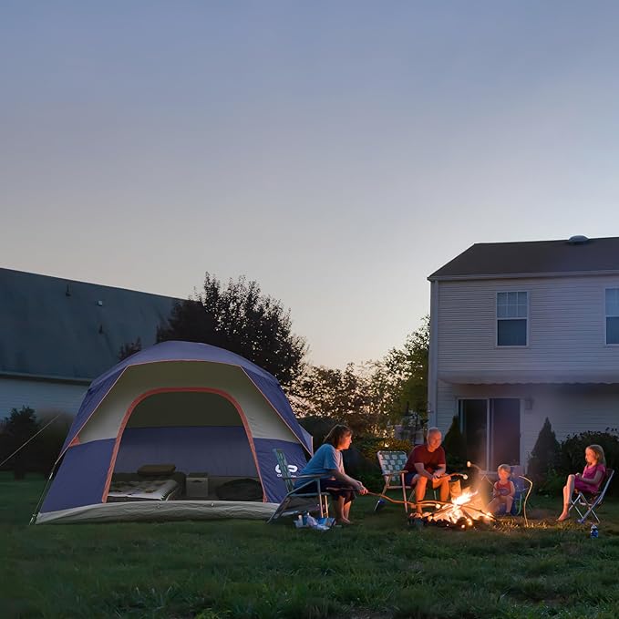 Tents for Camping 6 Person Tent Waterproof Windproof Double Layer Family Camping Tent Easy Setup Dome Tent with Large Mesh Windows &amp Wider Door for Outdoor Camping &amp Hiking