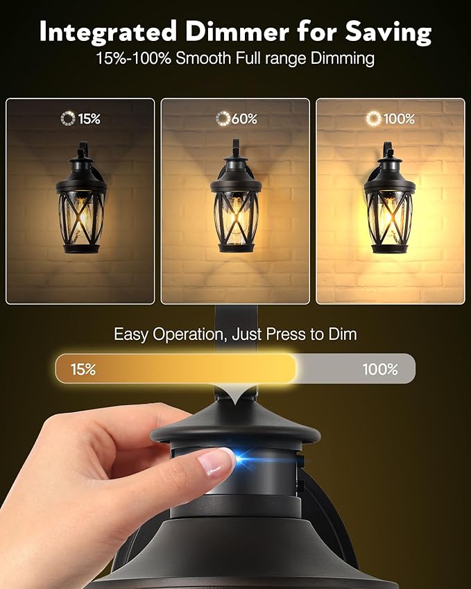 VIANIS Motion Sensor Outdoor Wall Lantern for Porch Oil Rubbed Bronze Exterior Lighting Fixtures Wall Mount 2-Pack Exterior Sconce Light with Tempered Seed Glass Outdoor Garage Lights for Coach