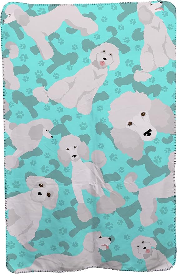Caroline's Treasures MLM1060TBLT White Standard Poodle Soft Travel Blanket with Bag Airplane Blanket Indoor Outdoor Camping Blanket for Traveling Picnics Beach Trips Concerts