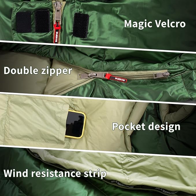 Down Backpacking Sleeping Bag 620FP Lightweight Sleeping Bag for Adult Backpacking Hiking Camping. with Compression Bag.