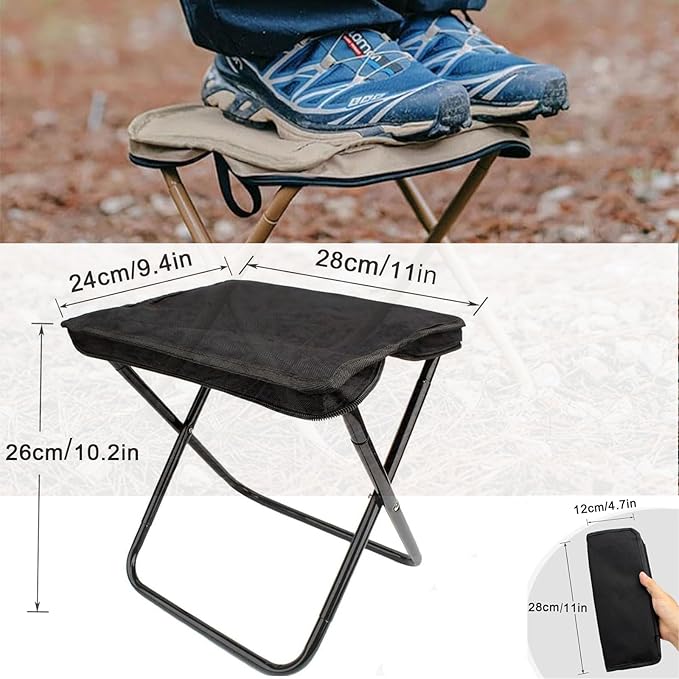 Mountaineering and Hiking Portable StoolCamping Stool Portable Folding Stool with Carry Bag Portable Folding Chair Lightweight Outdoor Footstool for Travel Hiking Fishing(Red)