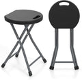Goplus Folding Stool 18 inch Foldable Camping Stool for Adults with 440 lb Capacity Portable Plastic Fold up Stool Collapsible Round Stool with Handle for Fishing Hiking Gardening BBQ