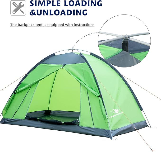 7.2 × 4 × 4 Feet Single Backpack Tent Waterproof Camping and Hiking Tent can be Used by One Person Light and Durable