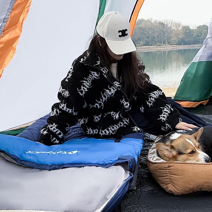 KINGROCK Sleeping Bags for Adults Backpacking Lightweight Waterproof- Cold Weather Sleeping Bag for Adults for Warm Camping Hiking Outdoor Travel with Compression Bags