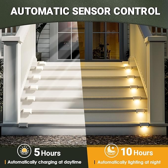 SOLPEX Solar Fence Lights Outdoor 20 Pack Solar Step Lights Waterproof Led Solares Light for Outdoor Stairs Deck Fence Yard Patio and Balcony(Warm White)