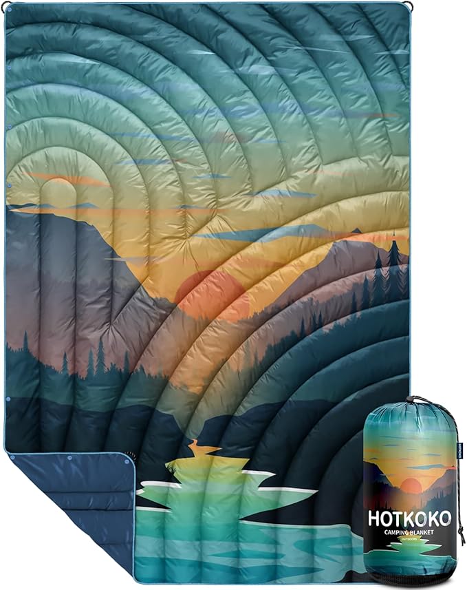 Camping BlanketLightweight Puffy Printed Camping Blanket Packable Outdoor Blanket for CampingTraveling Stadium Hiking Picnics