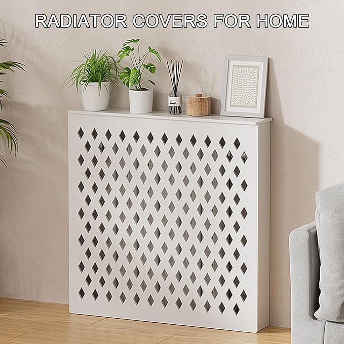 Modern Radiator Cover Shelf - Easy Assembly Stylish Design for Living Room - 60x70x20cm / 24x27x8in - Versatile Radiator Protection &amp Decoration