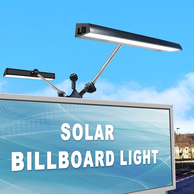 Solar Sign Lights Outdoor 464 led 1200 Lumen Dual Solar Sign Light 8000 mAh Billboard Lighting for Bussiness Commercial Real Estate Shop Bus Stop HOA Highway Signs