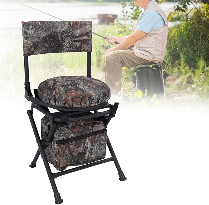 TOPINCN 360 Degree Rotating Camping Chair Portable Outdoor Chair for Fishing Hiking Picnic Made from 600D Oxford Cloth Strong and Lightweight for Camping Sporting Events