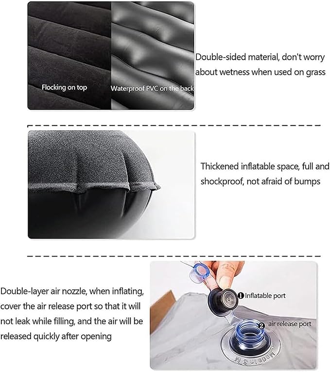 Car Air Mattress for Nissan Kicks (P16) 2019 2020 2021 2022 2023 2024 Car Mattress Inflatable Bed Portable Foldable with Pillow Camping Travel Car AccessoriesBeige