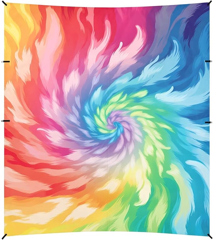 Tie-dye Rainbow ColorCamping Sun Shelters 9.2 x 10.5 FT Beach Canopy Tent Sun Shade with Carrying Bag for Camping Trips Fishing Backyard Fun or Picnics 21341136